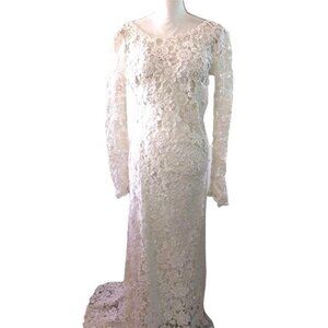 Dreamers & Lovers Clover Wedding Dress Vintage Inspired Backless Crochet White